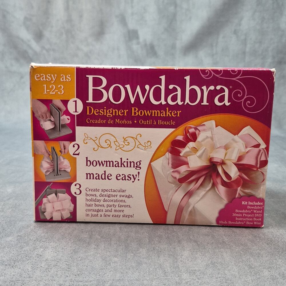 Vintage Bowdabra Designer Bow Maker Craft Tool Gift Packages Birthdays Wedding